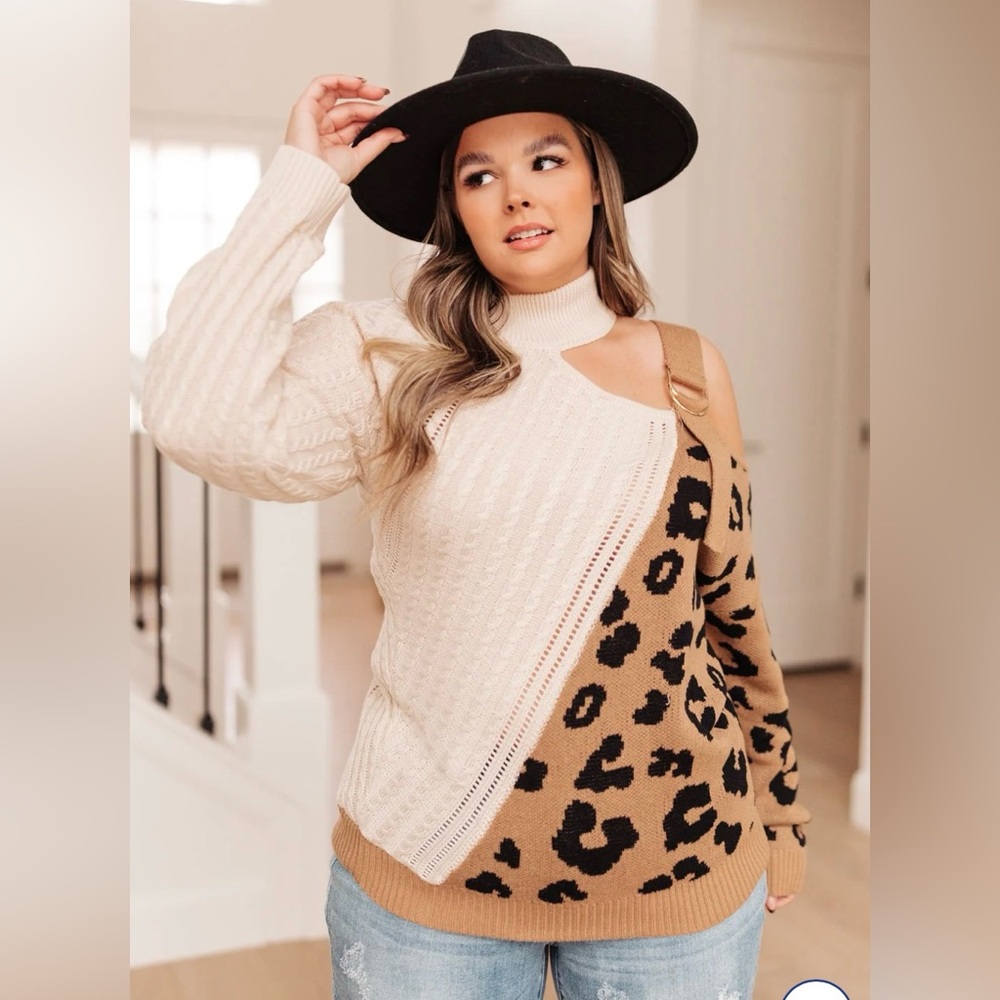 Cato Tarzan and Jane Cold Shoulder Sweater NWOT-XL
